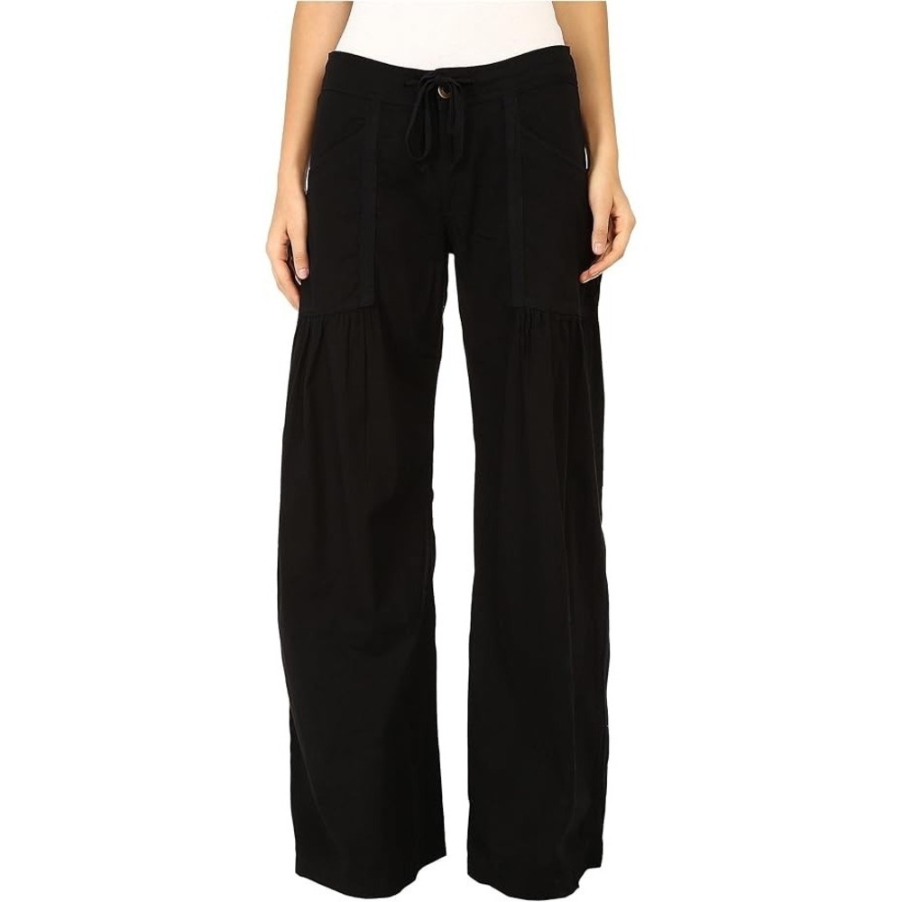 XCVI  Willow Wide‎ Leg Stretch Poplin Pant Womens XL Black NWT Boho Lagenlook